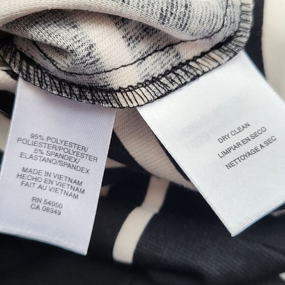 Jones New York high waisted dress black white striped top, solid bottom - size 4 - Picture 9 of 11